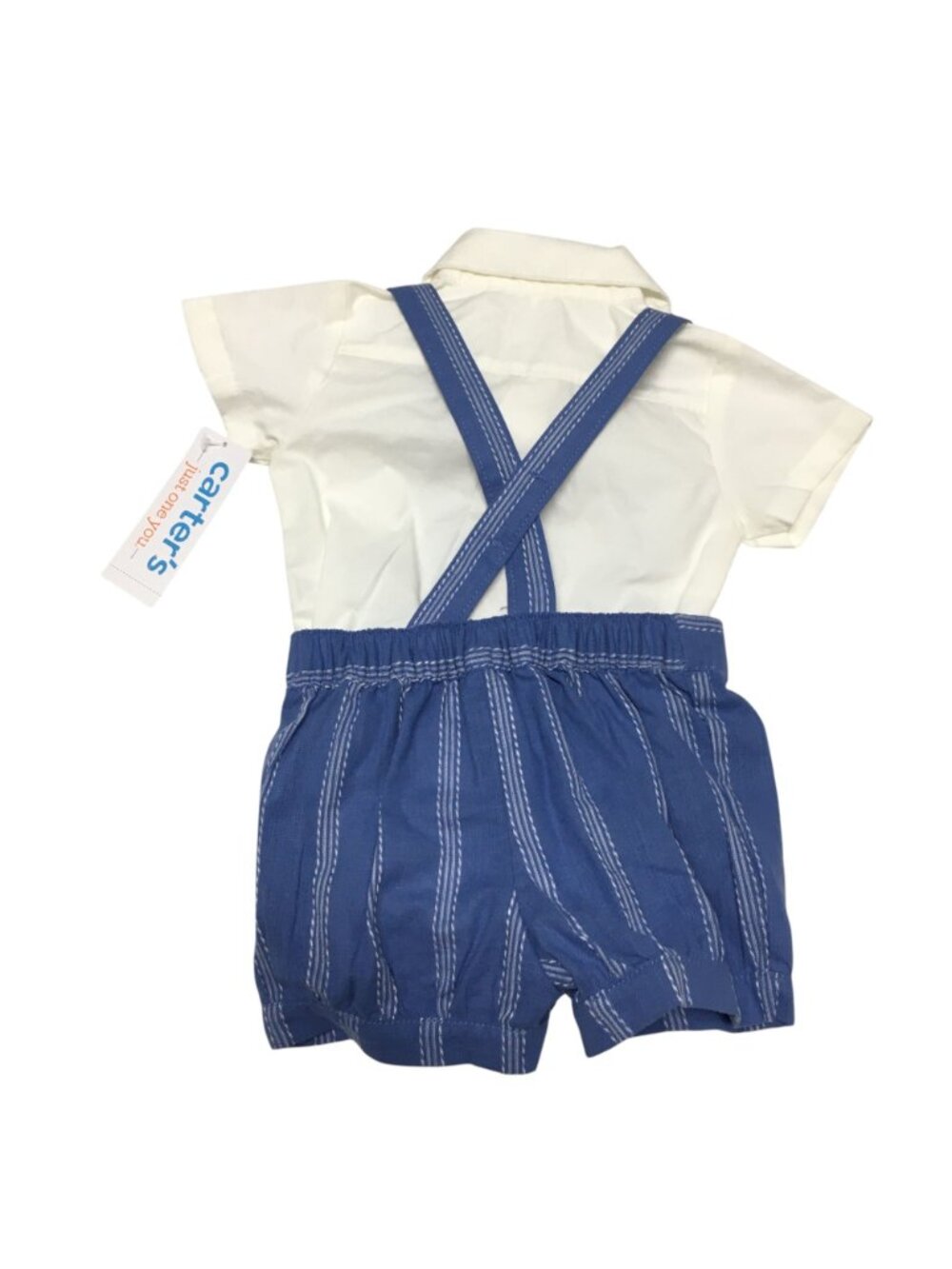 Carter's Baby Boys 2 Piece Suspender Shorts Outfit Set 3M Blue White NWT - Picture 7 of 7